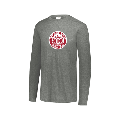 [FTLCUBGY-AXS-LOGO1] Decker Men's Tri-Blend T-Shirt - Long Sleeve (Adult XS, Gray, Logo 1)