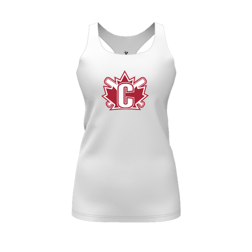[FT0TRBWH-FYS-LOGO2] Decker Racerback Tank Top (Female Youth S, White, Logo 2)