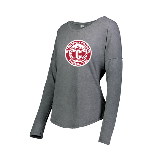 [FTLCUBGY-FAS-LOGO1] Decker Women's Tri-Blend T-Shirt - Long Sleeve (Female Adult S, Gray, Logo 1)